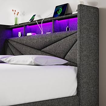 Amazon.com: Driftalia King Size Bed Frame with 4 Storage